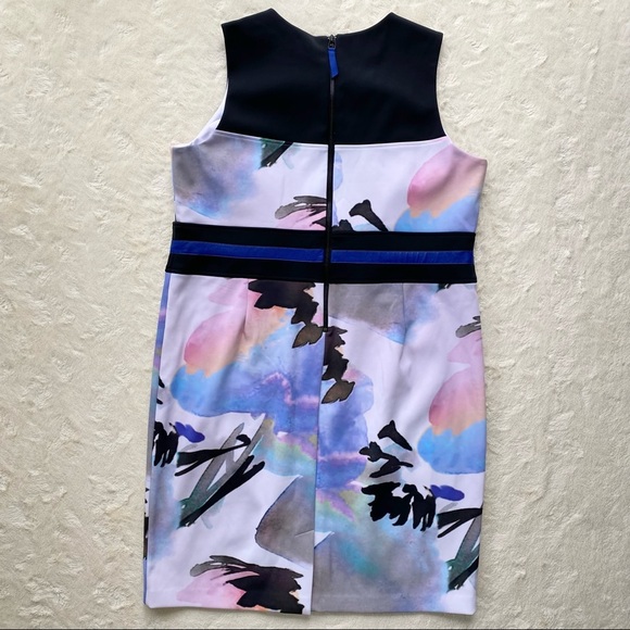 G.I.L.I plus size water color sheath dress Ponte scuba exposed zipper size 22 - Picture 2 of 11